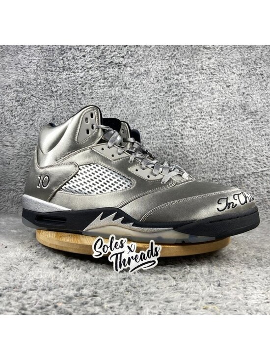 Air Jordan 5 Retro Wings Sz 17 Men = 18.5 Women Metallic Silver Black IO2038-001 main image 4